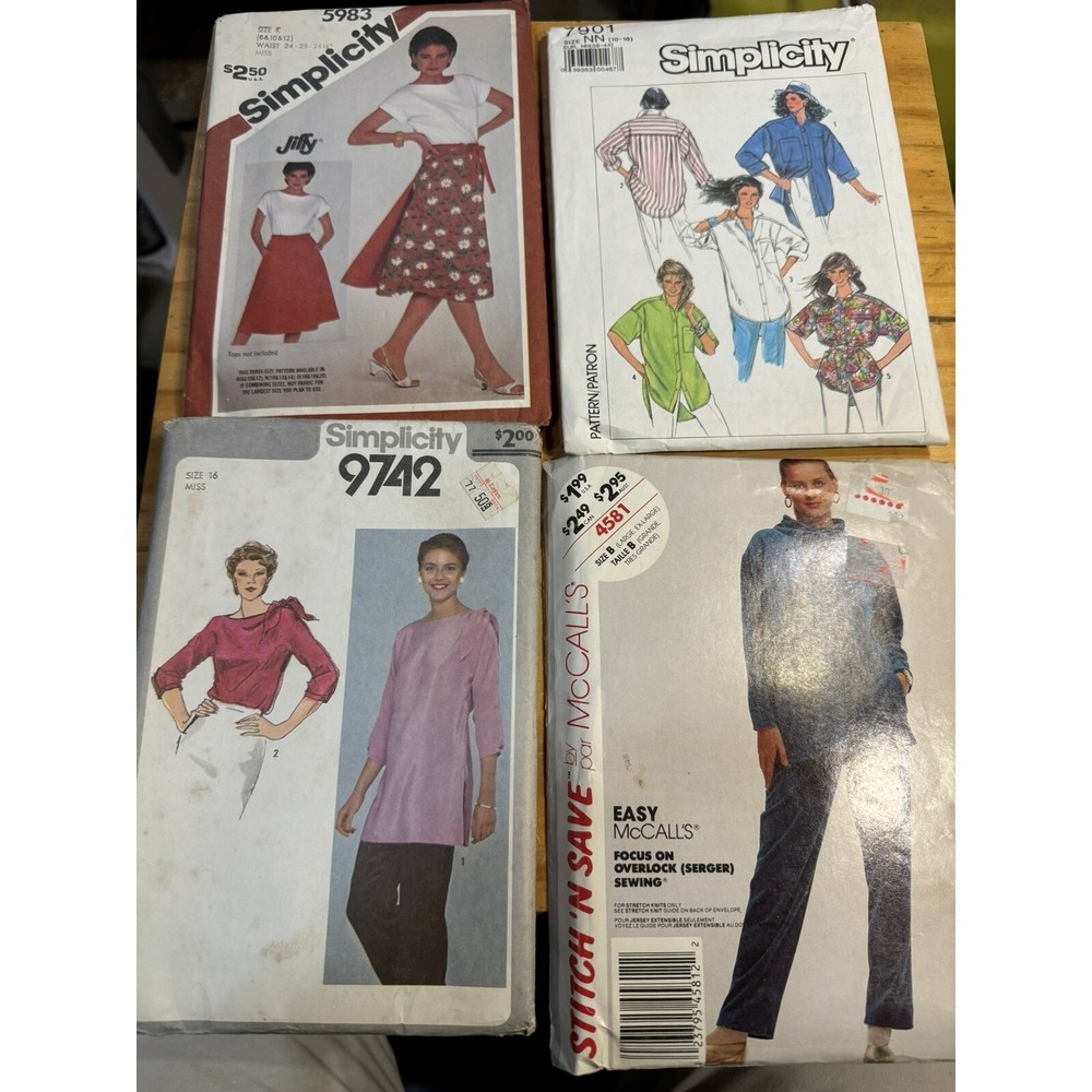 Women's Vintage Simplicity/McCall's Sewing Pattern Bundle Complete Lot Of 4